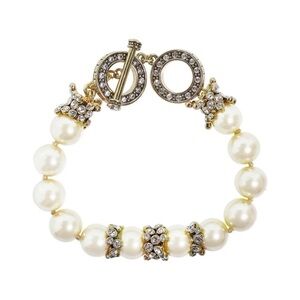 Heidi Daus Gold Taupe Faux Pearl Bracelet (B4, R2, 2) New Opened